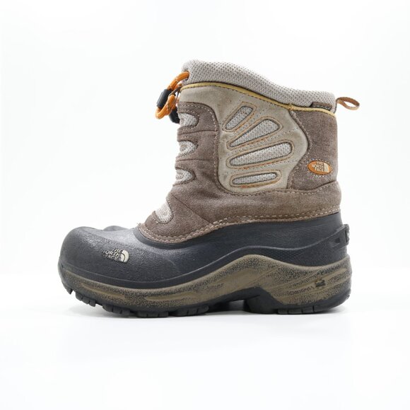 The North Face Brown Leather Insulated Waterproof Winter Snow Boots - Boys' 2 - Picture 1 of 7